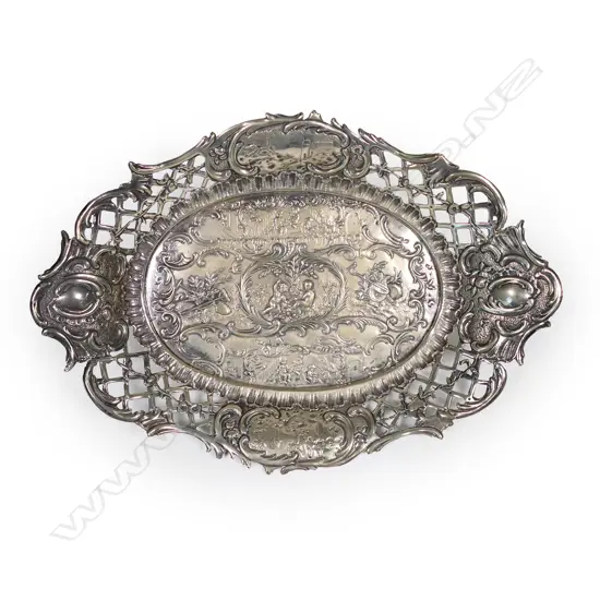 A Continental silver small tray,