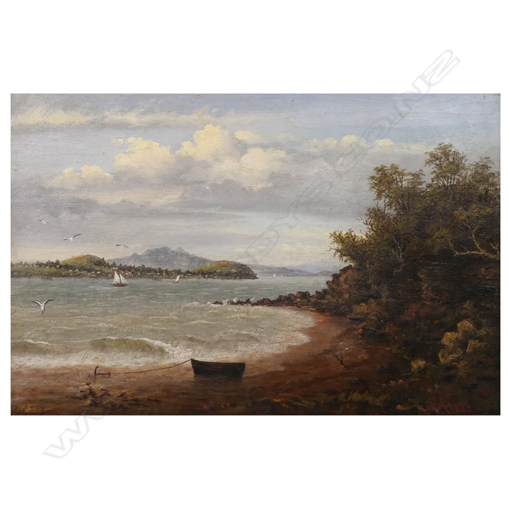 Albert Aldis (UK/Aus/NZ 1869-1921) - Towards Devonport with Rangitoto in Background, Image 1++