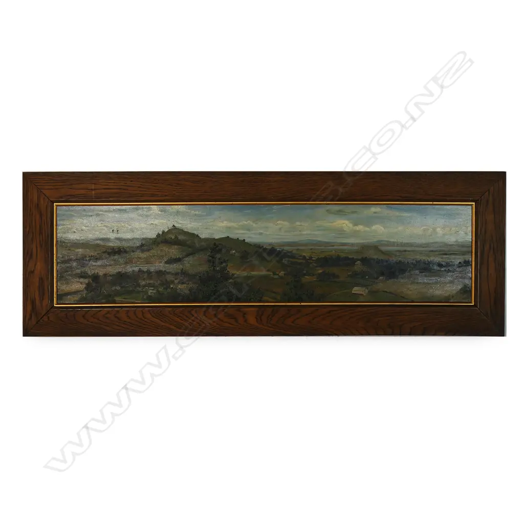 19thC Artist Unknown - Untitled (Panoramic View of Auckland and One Tree Hill), Image 1++