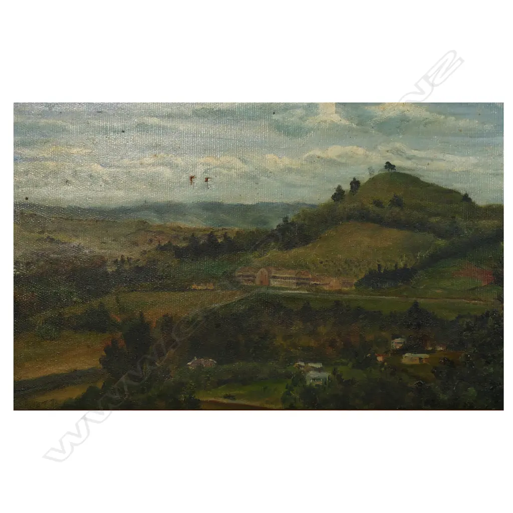19thC Artist Unknown - Untitled (Panoramic View of Auckland and One Tree Hill), Image 1++