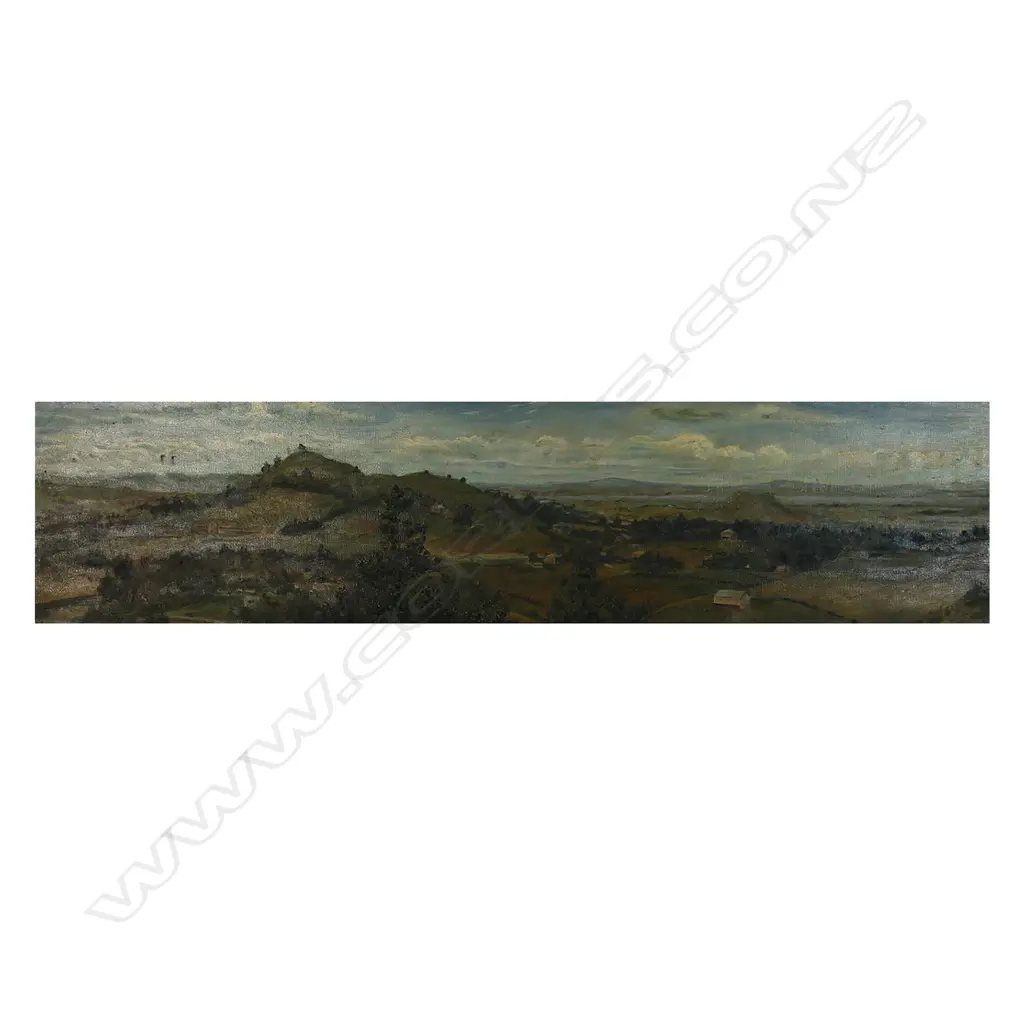 19thC Artist Unknown - Untitled (Panoramic View of Auckland and One Tree Hill), Image 1++