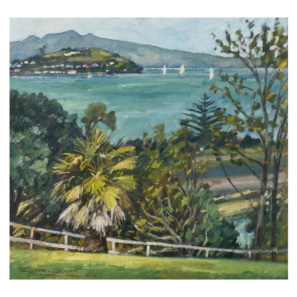 Russell Hollings (NZ 1948-) 'North Head and Rangitoto', Image 1++