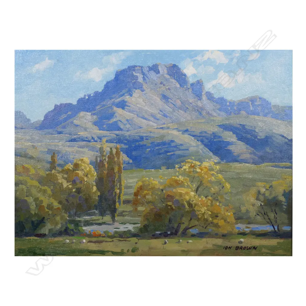 Ion Brown (NZ 1942-) 'Autumn Te Mata Peak', Image 1++
