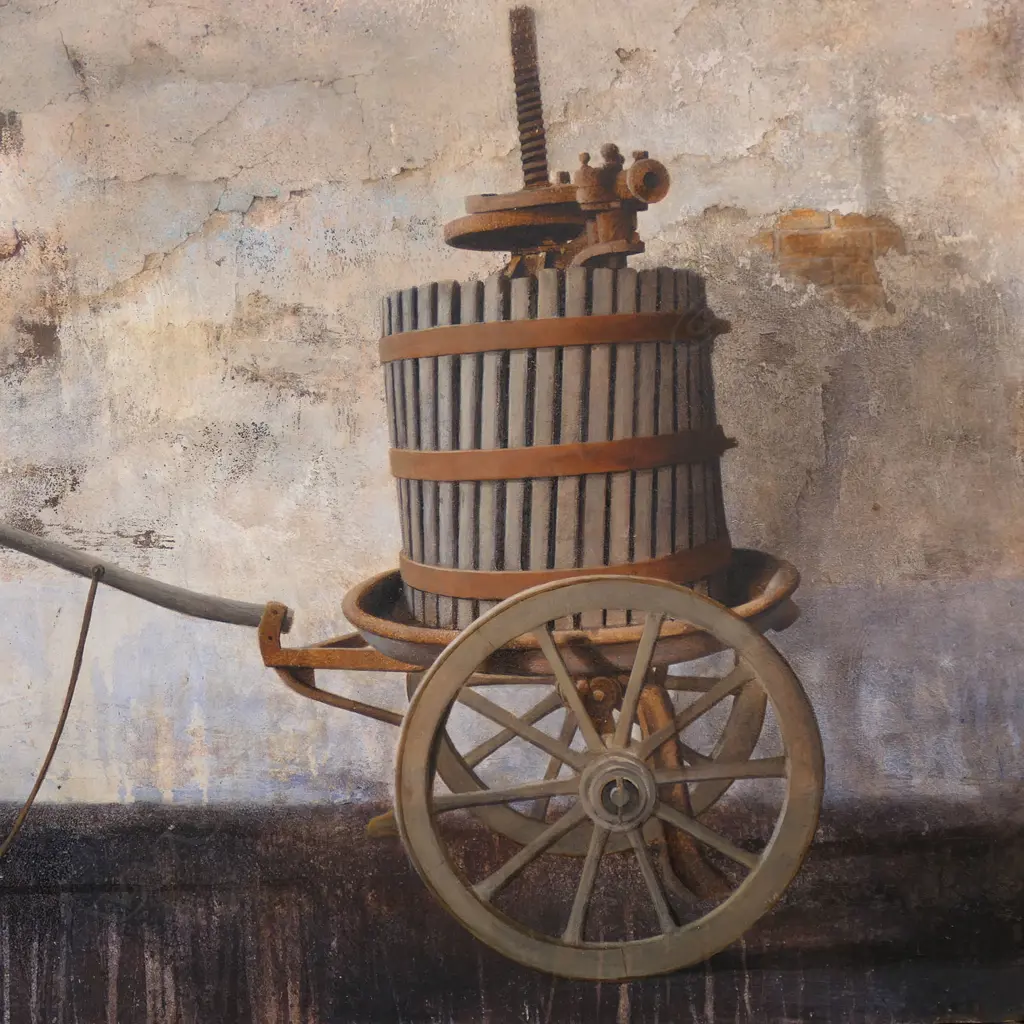 Andrea Mazzoli (Italy 20th Century), 'Vecchio torchio d'uva, Image 1++