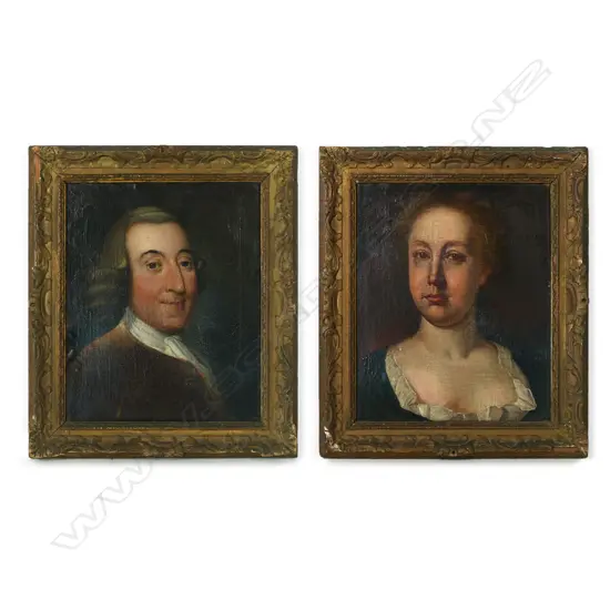 18th C. British school - Pair of portrait paintings (sitters unknown),