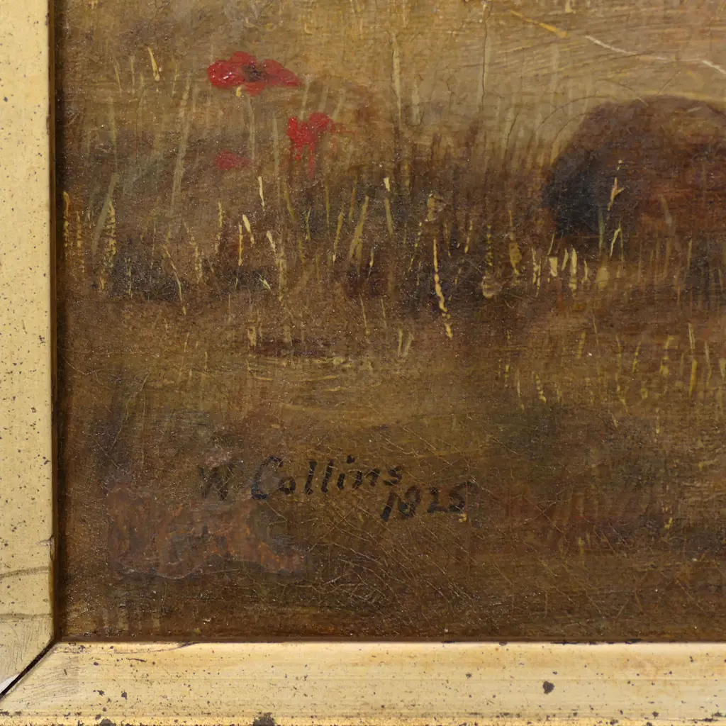 W. Collins (19thC) - Children Picking Hay, Image 1++