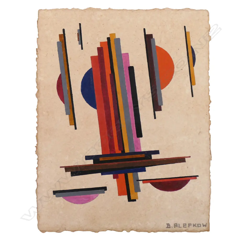 Boris Alepkow (Russian 20thC) - Untitled geometric composition, Image 1++