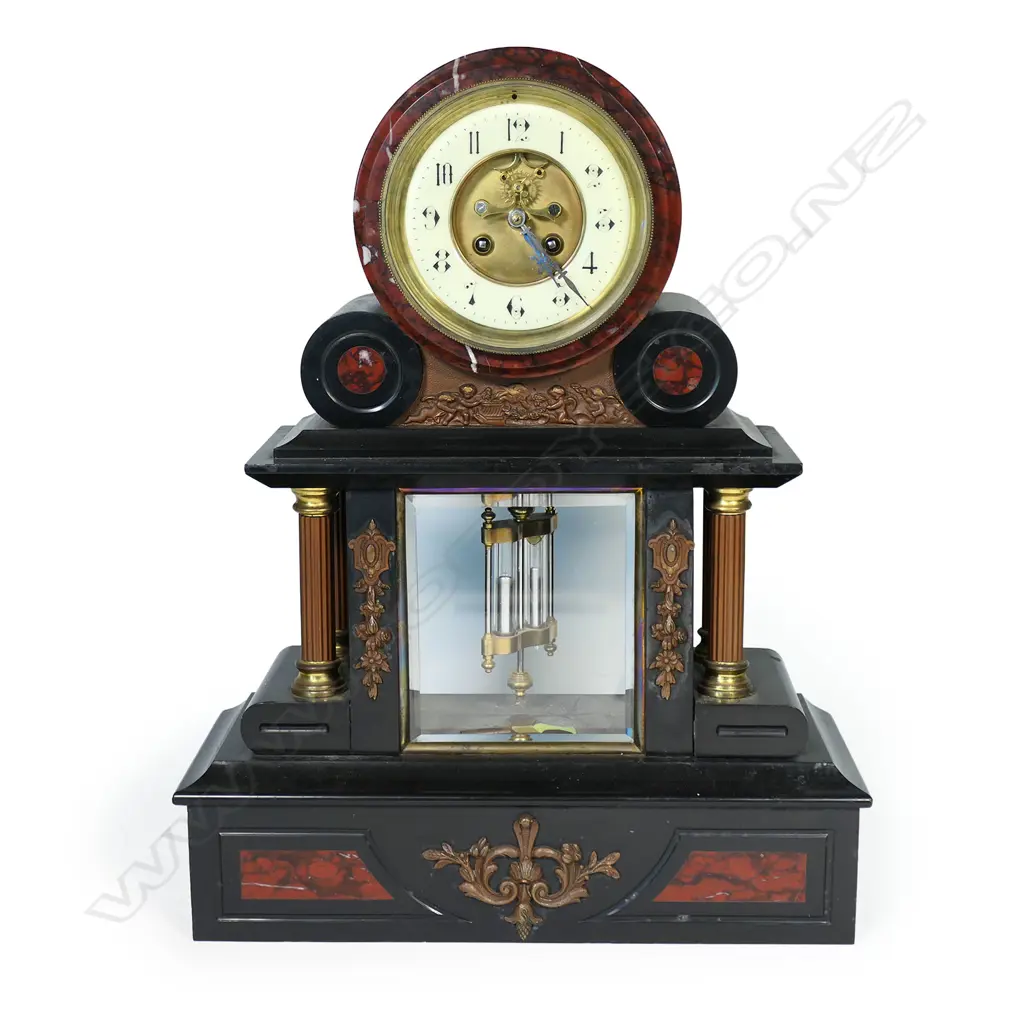 A 19thC marble mantel clock, Image 1++