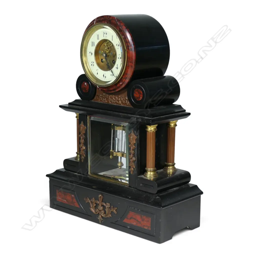 A 19thC marble mantel clock, Image 1++