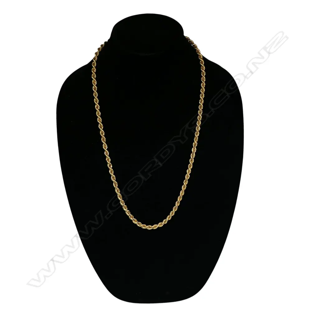 An impressive 18ct yellow gold substantial rope twist neck chain, Image 1++