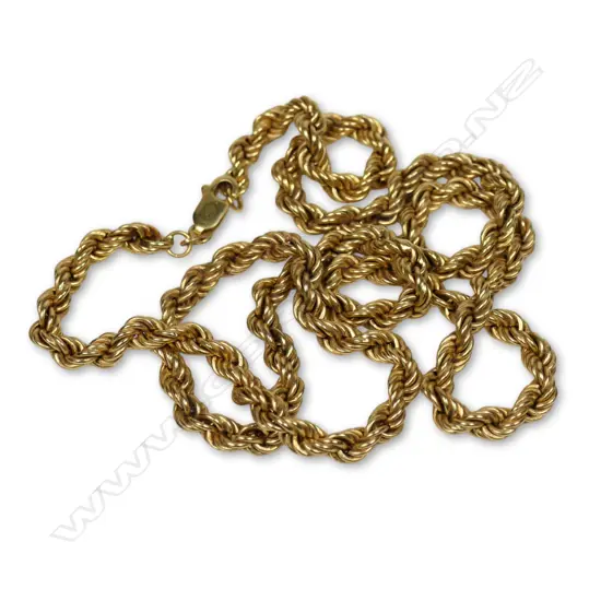 An impressive 18ct yellow gold substantial rope twist neck chain,
