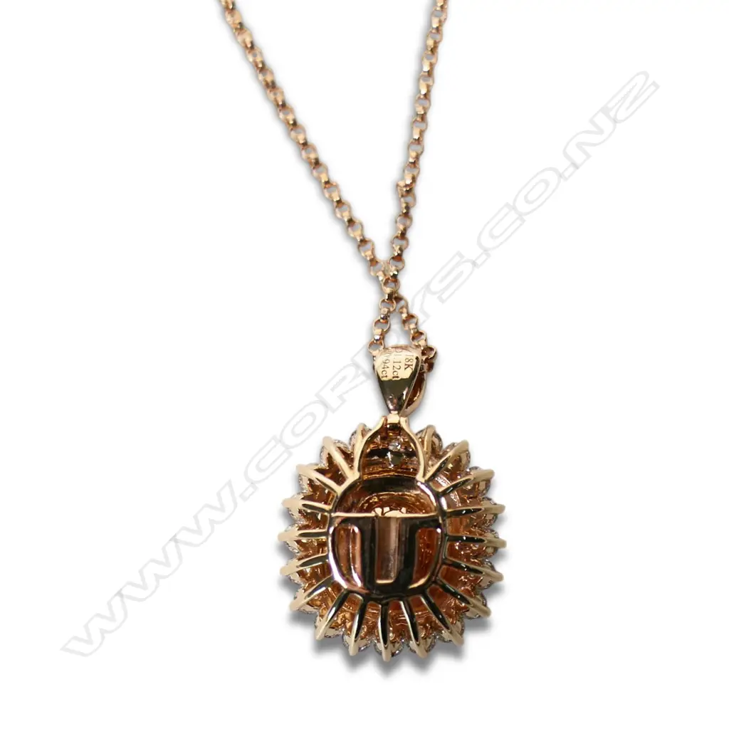 An 18ct rose gold and pink diamond ring/pendant converting necklace, Image 1++