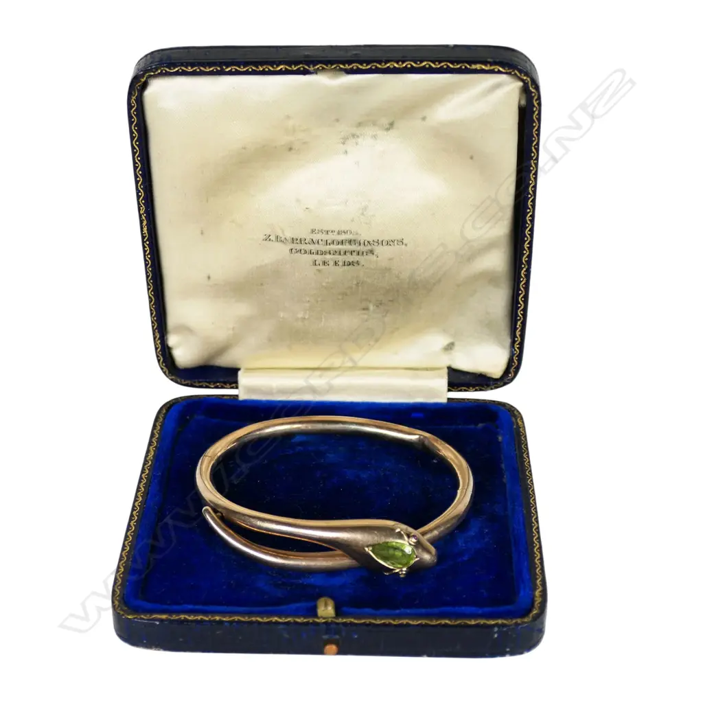 A 9ct rose gold Victorian snake bangle, Image 1++