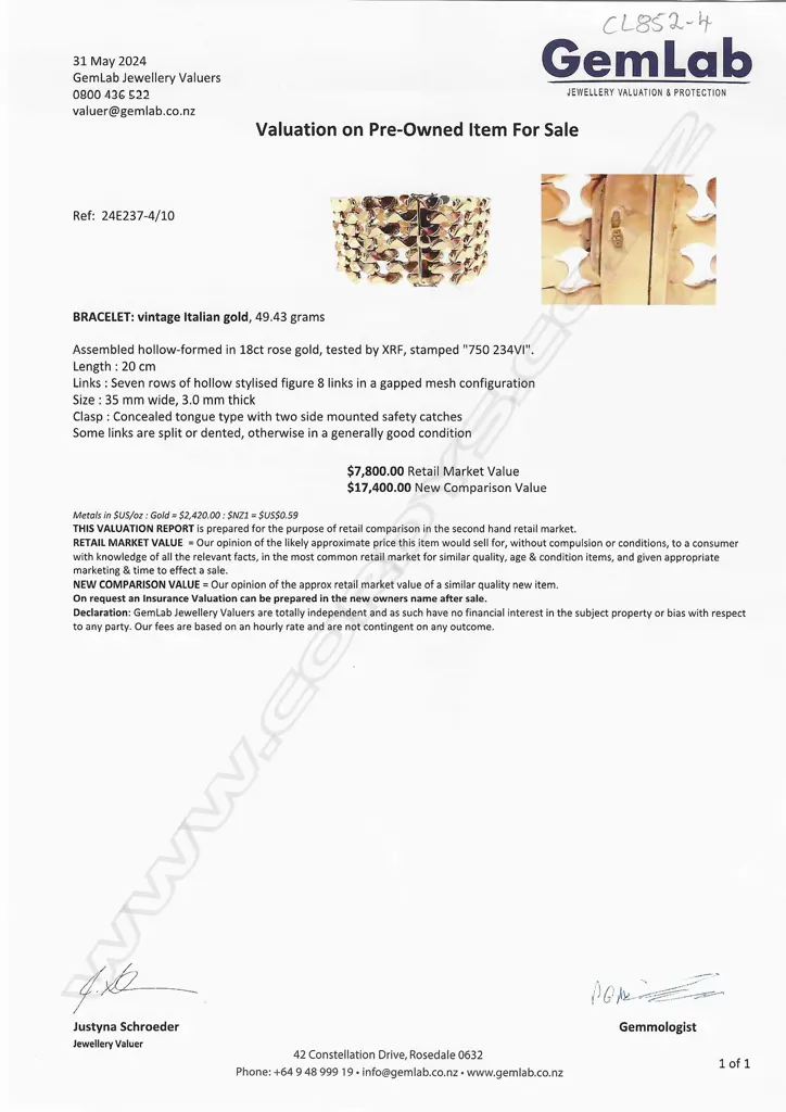 A vintage Italian 18ct gold bracelet, Image 1++