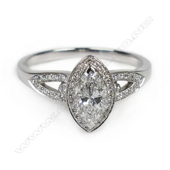 An 18ct white gold and diamond ring,