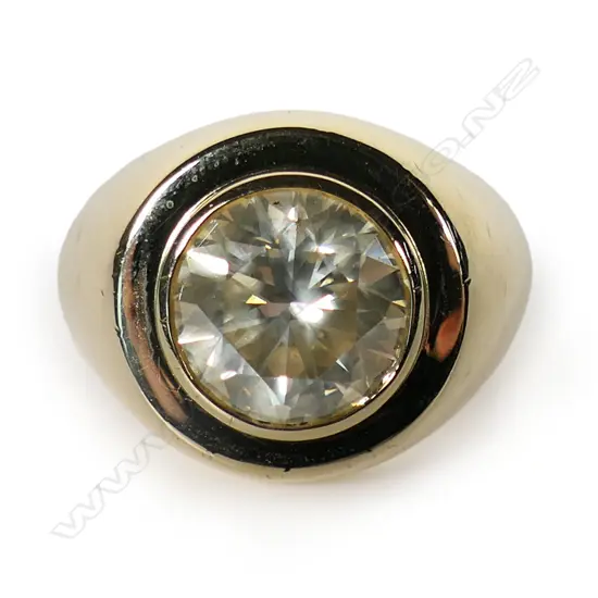 A 14ct yellow gold and large 5.01ct diamond solitaire ring,