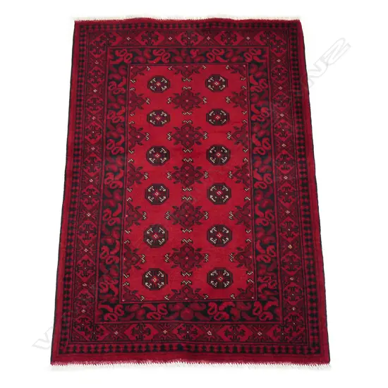 A small hand knotted Turkman rug,