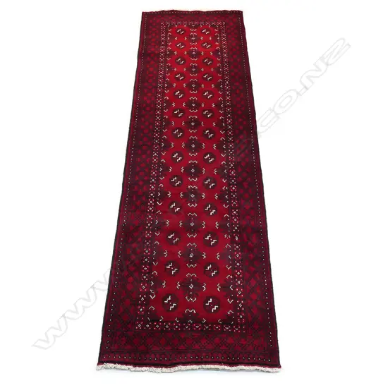 A hand knotted Turkman runner,