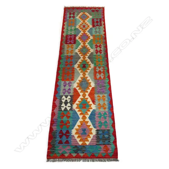 A hand knotted Kilim runner,