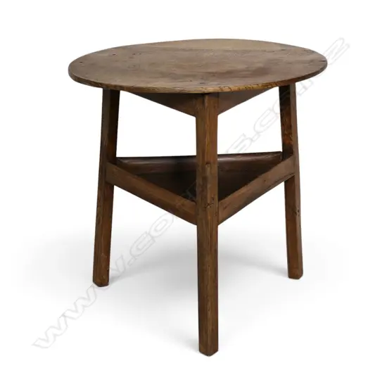 An Edwardian oak cricket table,