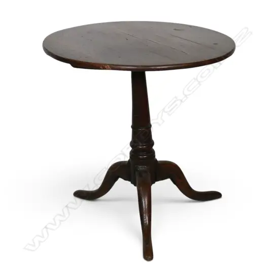 A Georgian oak tilt top wine table,