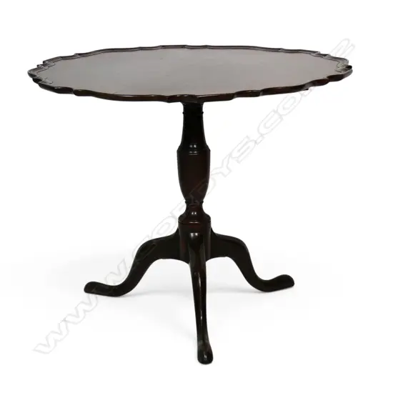 A late Georgian mahogany tilt top small supper table,