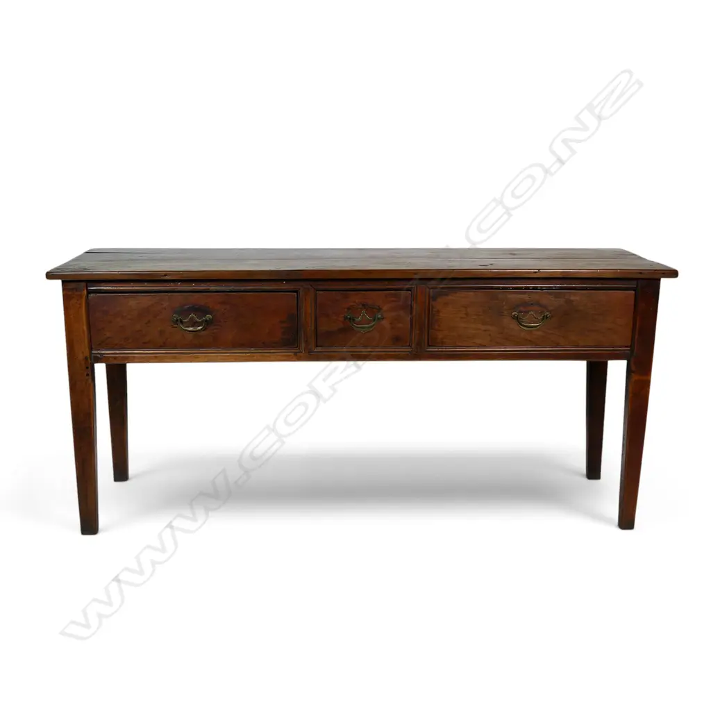 An early 19thC French fruit wood dresser base, Image 1++