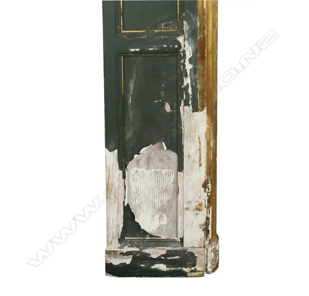 A large and impressive 19thC French painted and carved gilt wood architectural arch, Image 1++