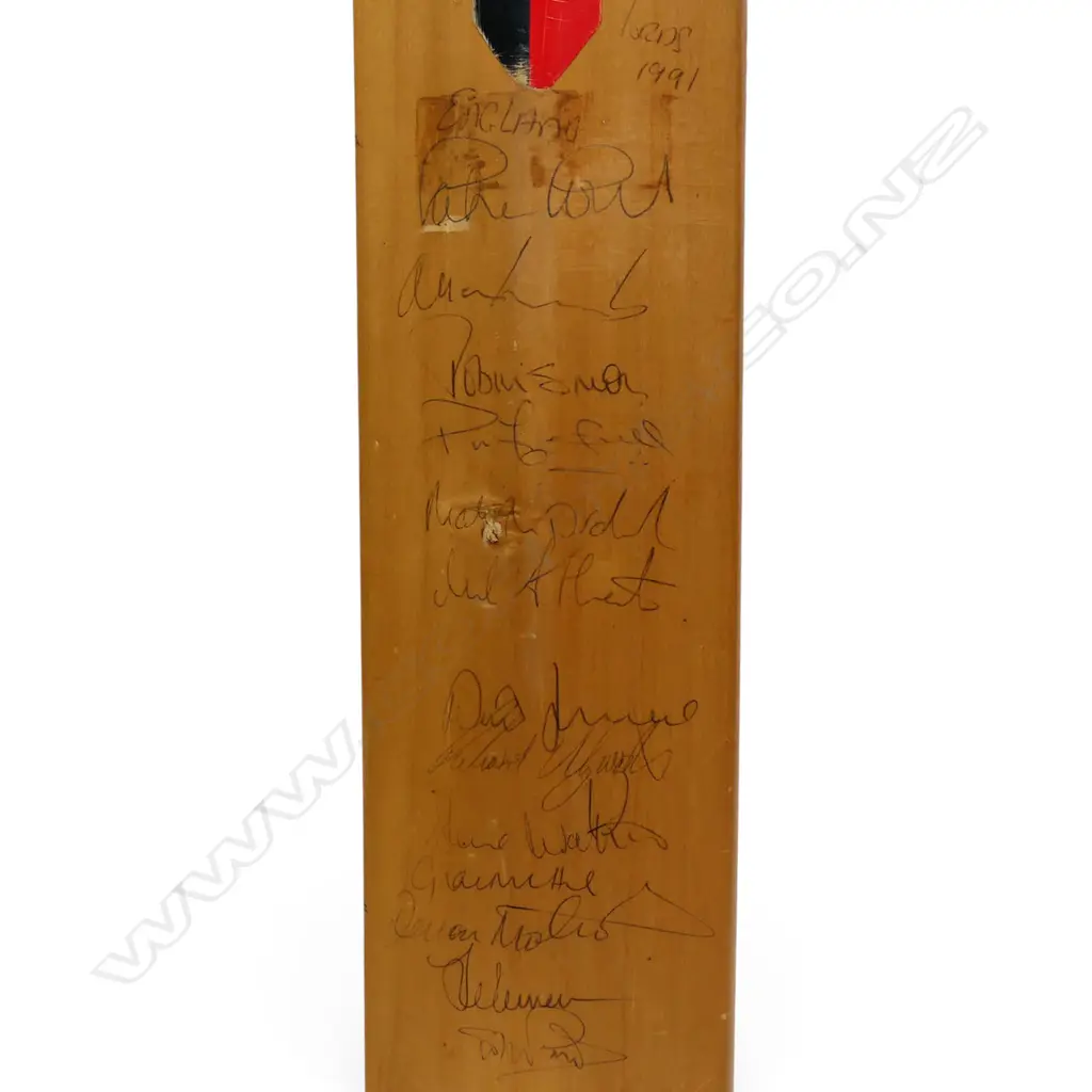 West Indies v England 1991 - a fully autographed Matchplay full size bat signed in ink with numerous signatures, Image 1++