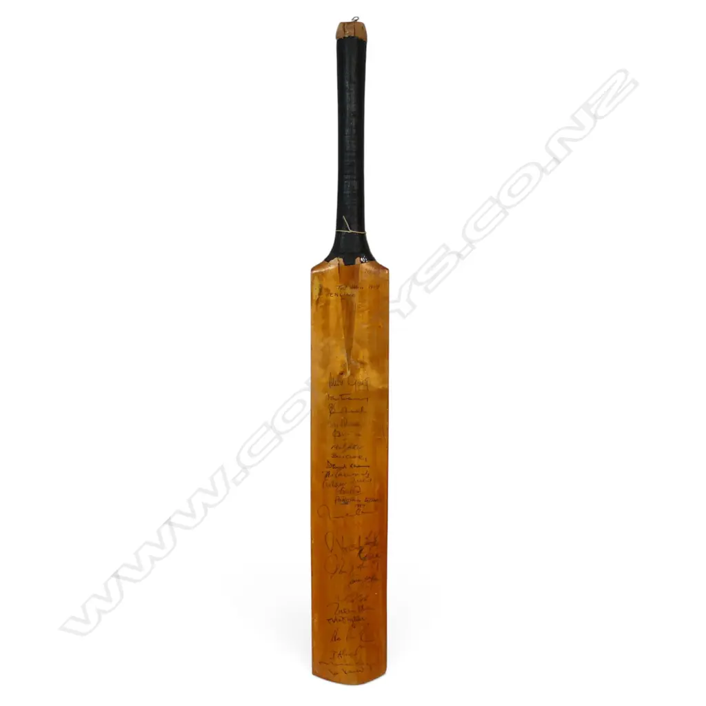 England v Pakistan 1987 - fully autographed CL full size bat signed in ink by both teams and featuring legendary players, Image 1++