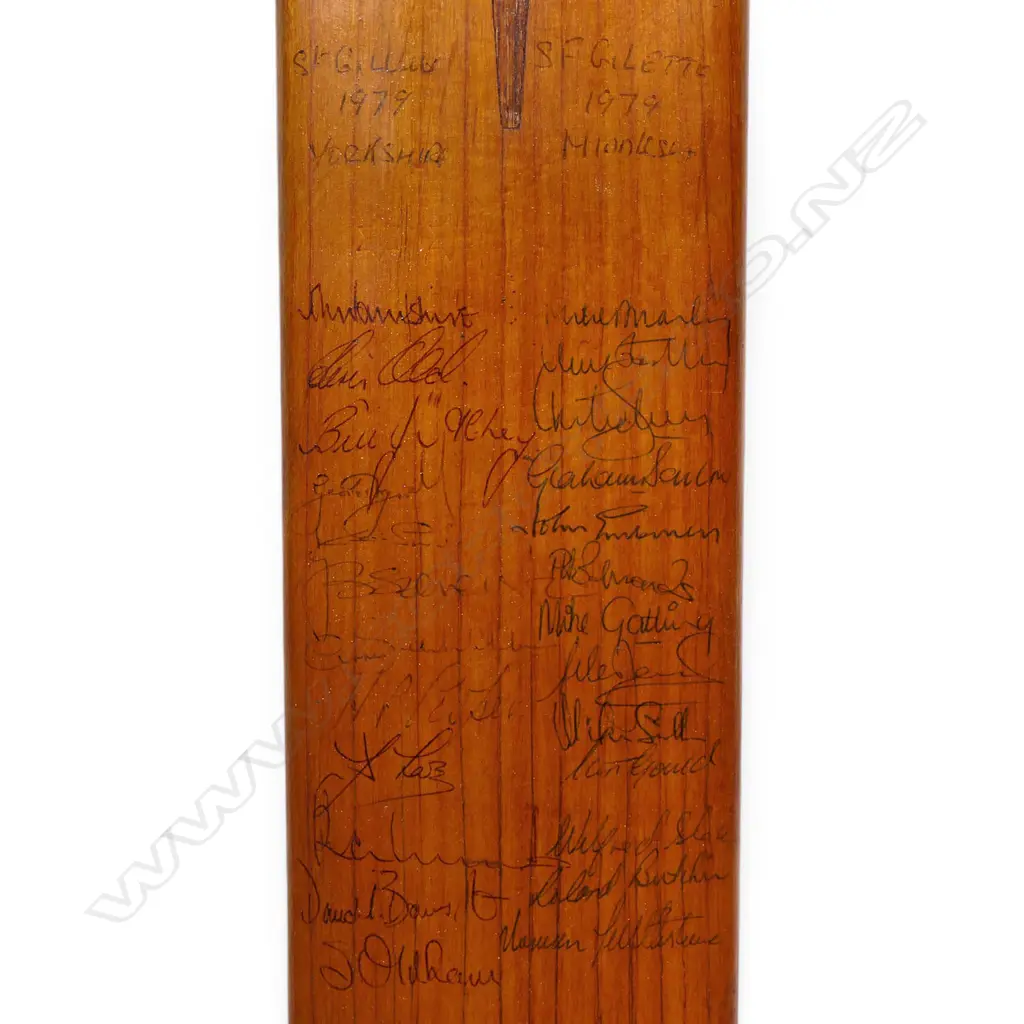 England v India 1979 and Middlesex v Yorkshire 1979 - autographed bat signed in ink on the face and reverse by players involved in these two separate series/matches, Image 1++