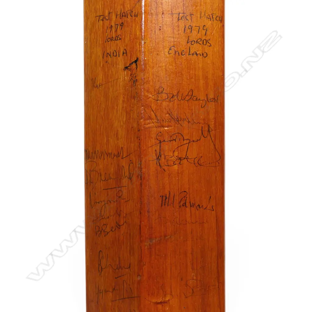 England v India 1979 and Middlesex v Yorkshire 1979 - autographed bat signed in ink on the face and reverse by players involved in these two separate series/matches, Image 1++