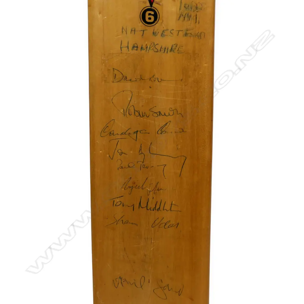 Hampshire v Surrey 1991 - autographed Lords 3000 - ¾ size bat signed in ink, Image 1++