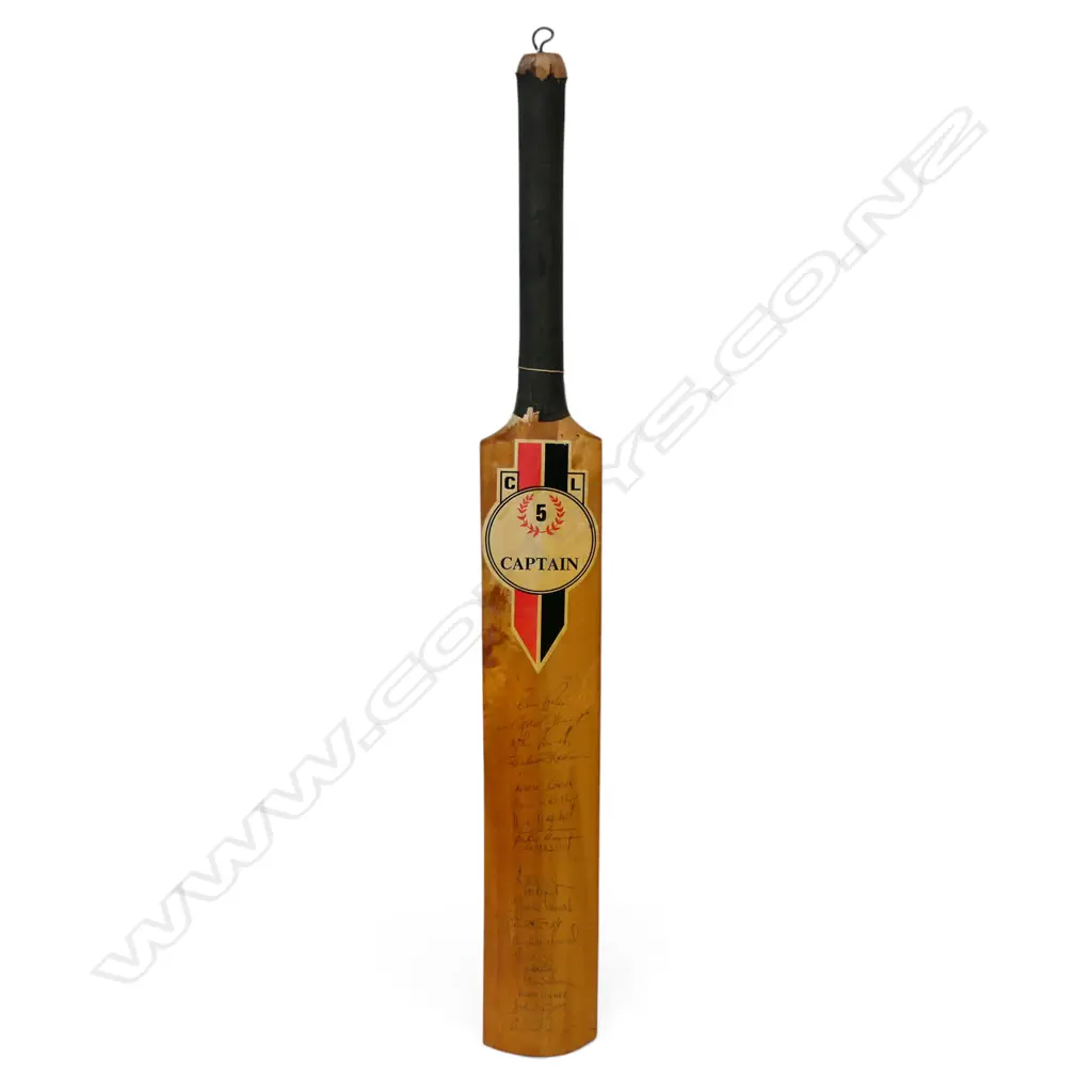 Essex v Nottinghamshire 1985 - autographed CL Captain ¾ size bat signed in ink, Image 1++