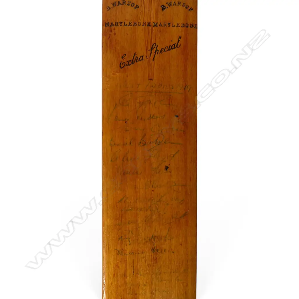 England v New Zealand and England v West Indies 1969 autographed B Warsop souvenir size bat (460 mm) signed in ink, Image 1++