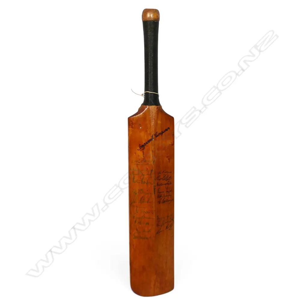 England v New Zealand and England v West Indies 1969 autographed B Warsop souvenir size bat (460 mm) signed in ink, Image 1++