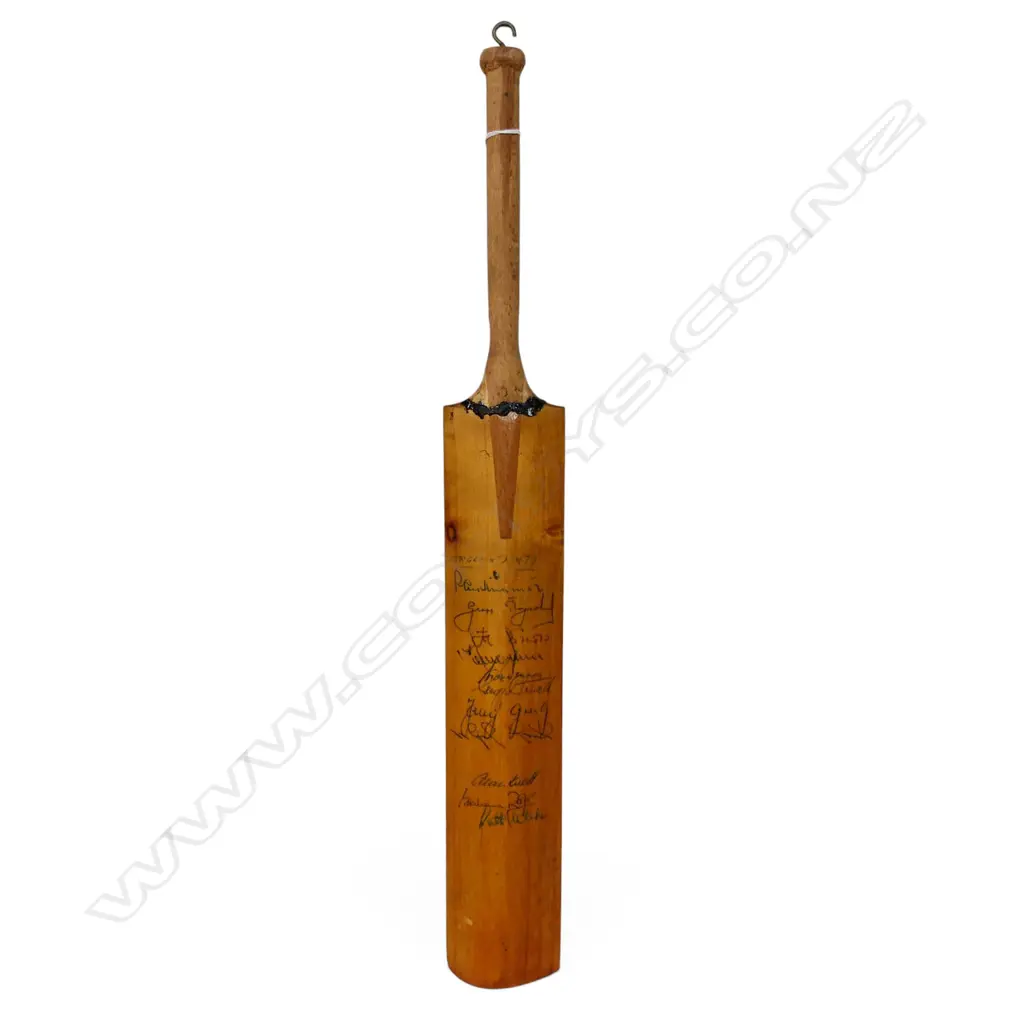 England v New Zealand 1973 - autographed Stuart Surridge miniature bat (440 mm) signed in ink, Image 1++