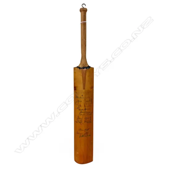England v New Zealand 1973 - autographed Stuart Surridge miniature bat (440 mm) signed in ink,