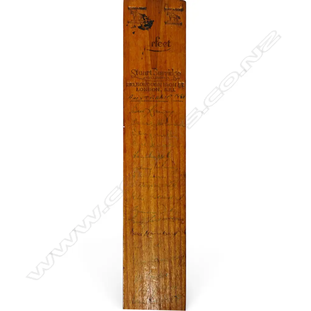 Australia v England 1968 - autographed Stuart Surridge miniature bat (440 mm) signed in ink, Image 1++