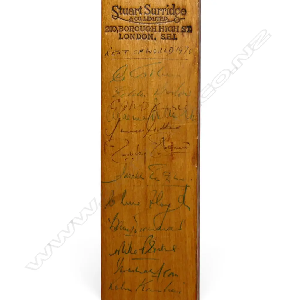 England v The Rest of the World 1970 - autographed Stuart Surridge miniature bat (440 mm) signed in ink, Image 1++