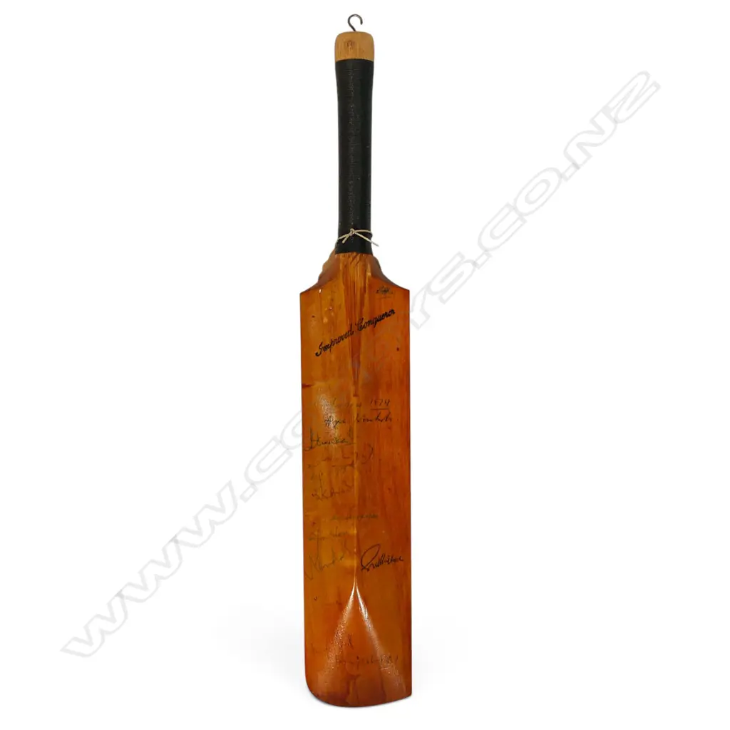 England v India 1974 - autographed B Warsop miniature bat (460 mm) signed in ink, Image 1++