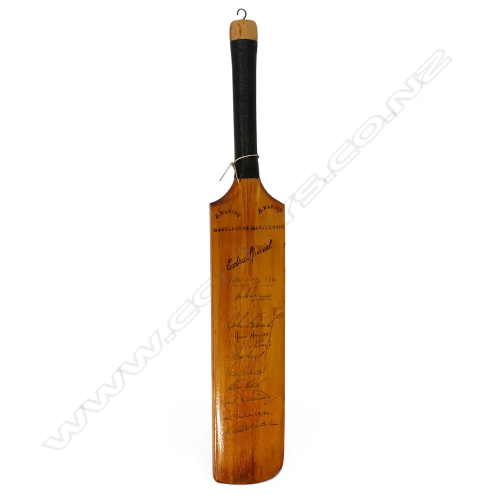 England v India 1974 - autographed B Warsop miniature bat (460 mm) signed in ink, Image 1++