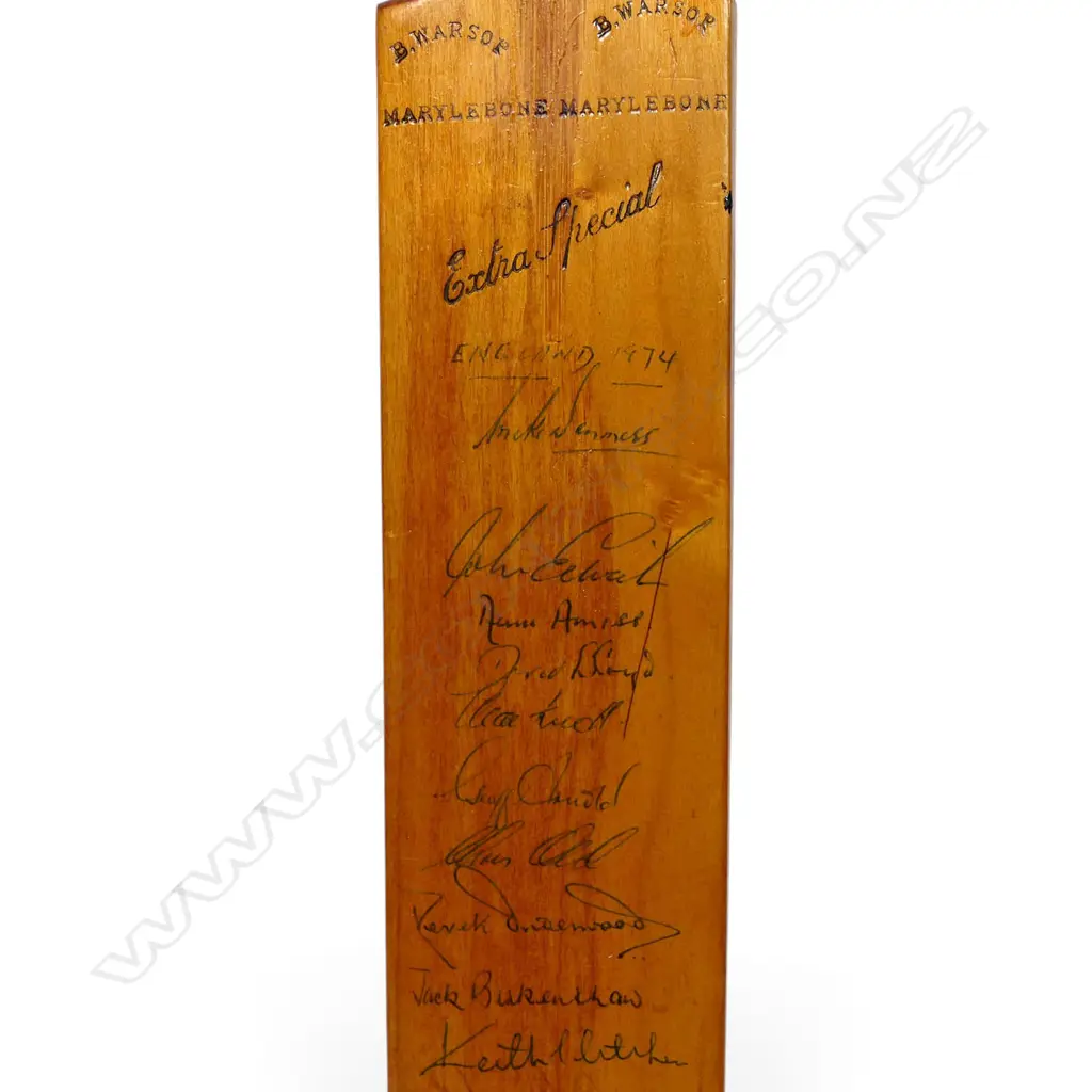 England v India 1974 - autographed B Warsop miniature bat (460 mm) signed in ink, Image 1++