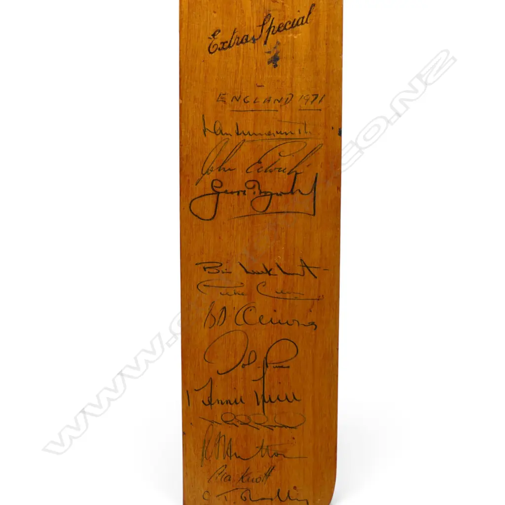 England v India and Pakistan 1971 - autographed B Wasop miniature bat (465 mm) signed in ink, Image 1++