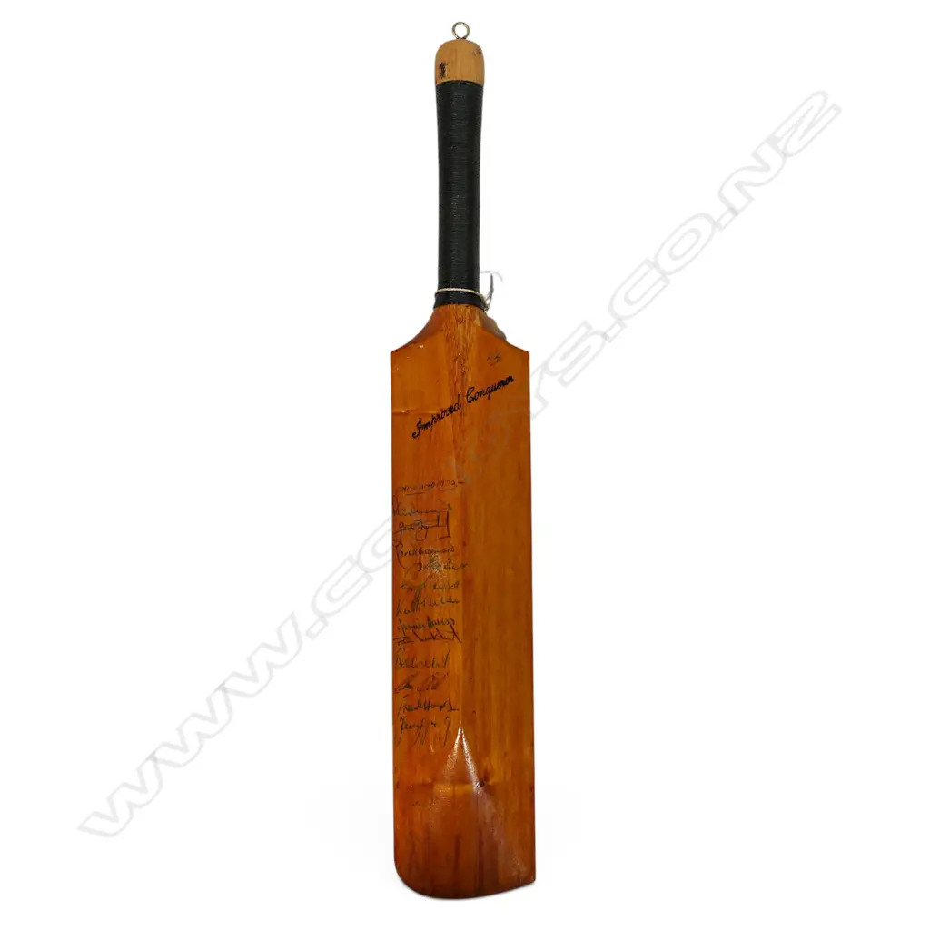 West Indies v England 1973 - autographed B Warsop miniature bat (460 mm) signed in ink, Image 1++
