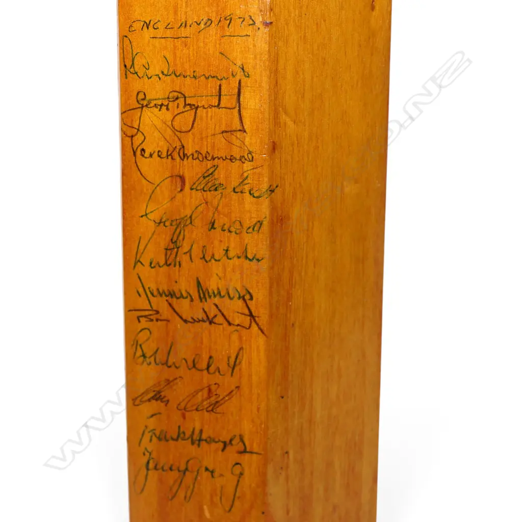 West Indies v England 1973 - autographed B Warsop miniature bat (460 mm) signed in ink, Image 1++