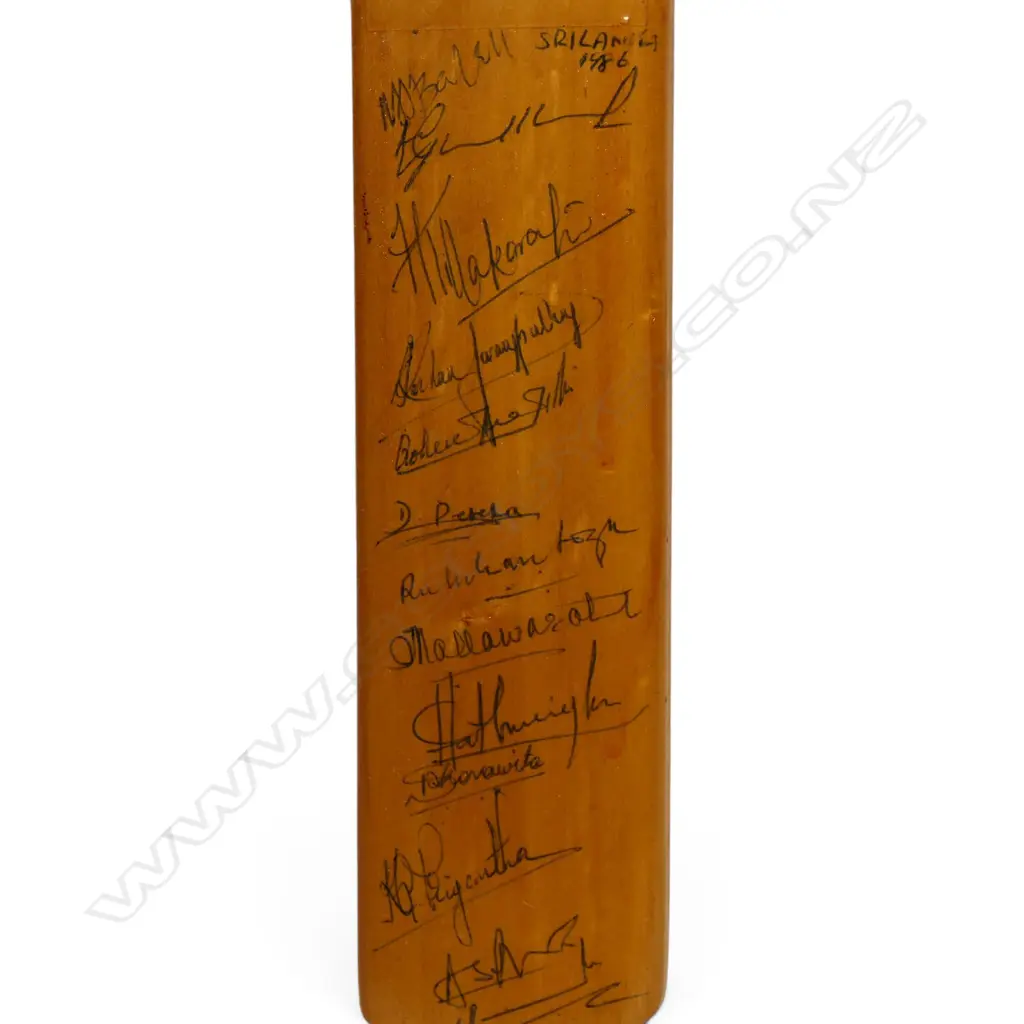 Sri Lanka v Lancashire 1986 - autographed miniature bat (460 mm) signed in ink, Image 1++