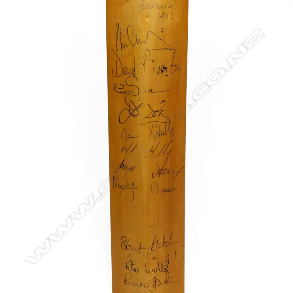 Northamptonshire v Yorkshire 1987 - autographed miniature bat (445 mm) signed in ink, Image 1++