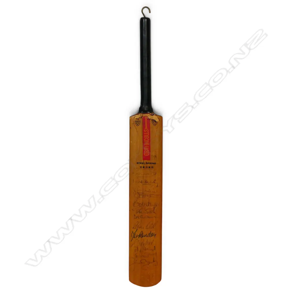 England Team - likely mid 1970's - autographed miniature Gray Nicholls bat (295 mm) signed in ink, Image 1++