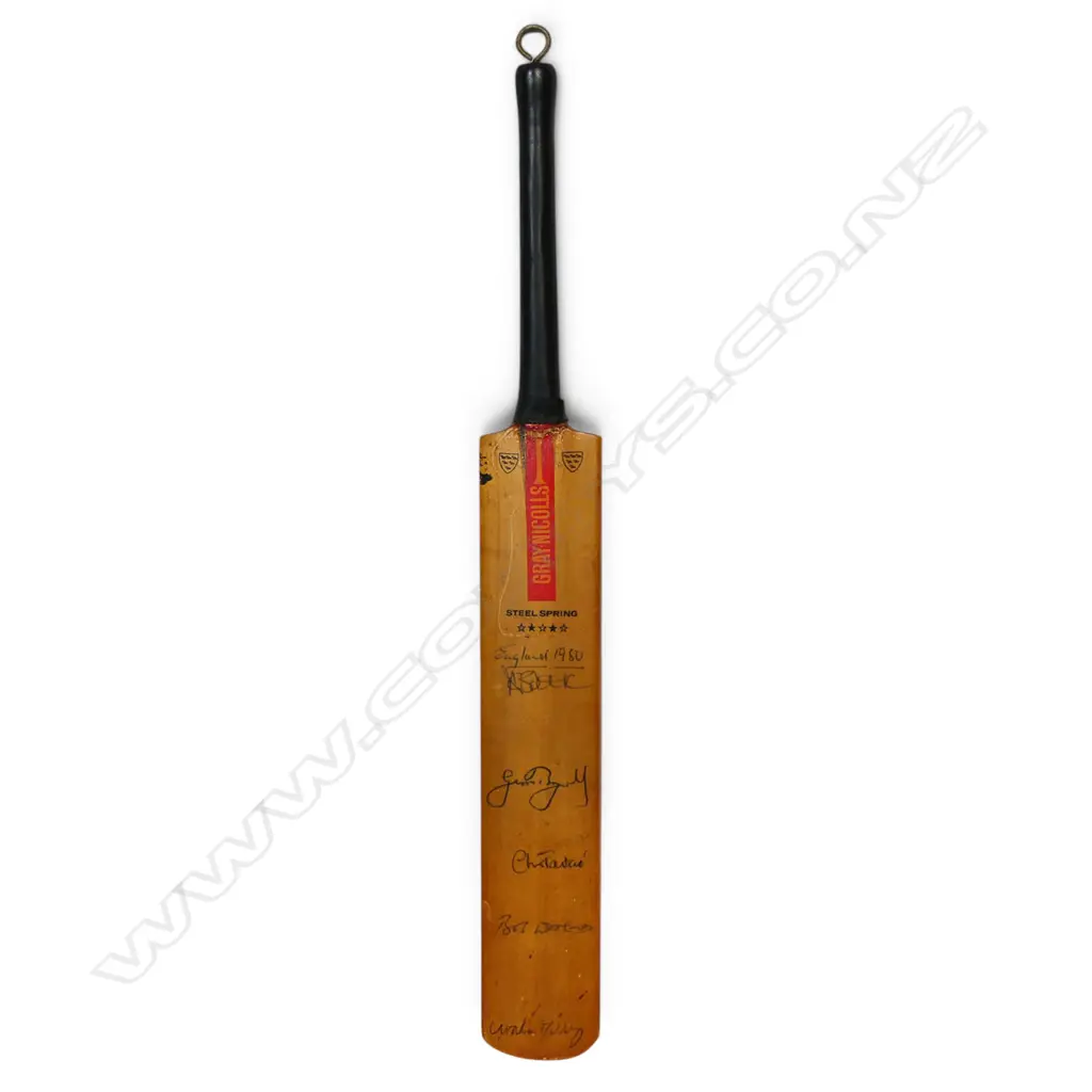 England 1980 - autographed Gray Nicholls miniature bat (295 mm) signed ink, Image 1++